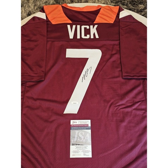 Michael Vick Autographed/Signed Jersey JSA Red Custom Jersey Mike